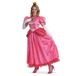 Disguise Princess Peach kostuum voor volwassenen, officiële Super Mario Elevated kostuum voor volwassenen en kroon, maat XL (18-20)
