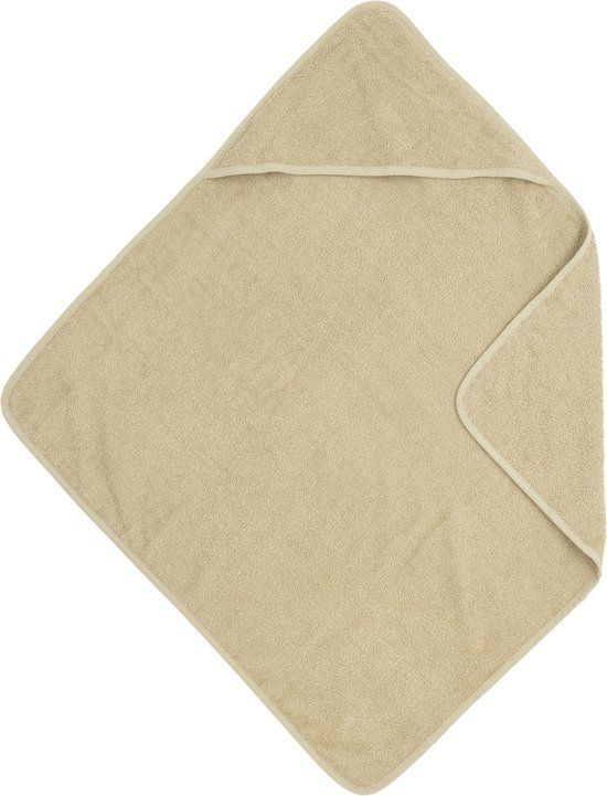 Meyco Baby Uni badcape - Sand - 75x75cm - Katoen - Met capuchon
