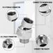 Robinet d'arrêt pour pommeau de douche - Adaptateur à rotule pivotante, rallonge, raccord G 1/2 - Accessoires de salle de bain - Argent