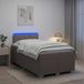 Maison Exclusive Lit à Lattes avec Sommier Intégré, Matelas et Éclairage LED Taupe, 120 x 200 cm, Revêtement en Tissu