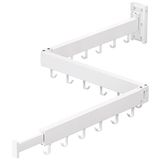 ZdwCyl Kleding Droogrek, Wasserij Space Saver Muur gemonteerd, Intrekbaar, Opvouwbaar (Tri-Fold), Witte Kleur Rack Kleding