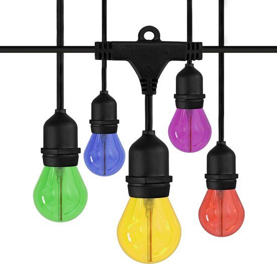 LEDVION LED Prikkabel - 10M - Incl. 10x Multicolor LED - IP65 - 12 Gold