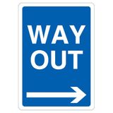 V Safety Way Out - Pijl Rechts 210 x 297 mm (A4) - 3mm Reflecterend Aluminium Composiet Veiligheidsbord