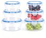 Boîtes de conservation set - 6 pièces - 300 ml, 600 ml et 1000 ml - Hermétique avec couvercle - Empilable