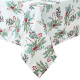 Laura Ashley Decoratief tafelkleed, kreuk- en vlekbestendig, morsbestendig, waterafstotend, onderhoudsvriendelijk, wasbaar, polyesterstof voor eetkamer, keuken, vakantie, feest, 152 x 259 cm