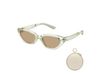 Beneunder FD315-CN204 Lunettes de soleil pliantes œil-de-chat, monture couleur thé translucide, verres marron clair