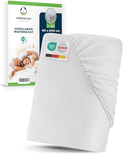 Sensalou Waterdicht Hoeslaken 90x200 cm – Matrasbeschermer voor Volwassenen en Tieners – Ademend en Stil – Anti-Allergisch – Wasbaar Op 95 °C – Perfecte Pasvorm
