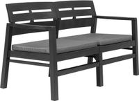 vidaXL Tuinbank 2-zits met kussens 133 cm kunststof antraciet