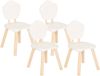 Atmosphera Chaise enfant Presidente - 4x - blanc - bois - D23 x H48 cm