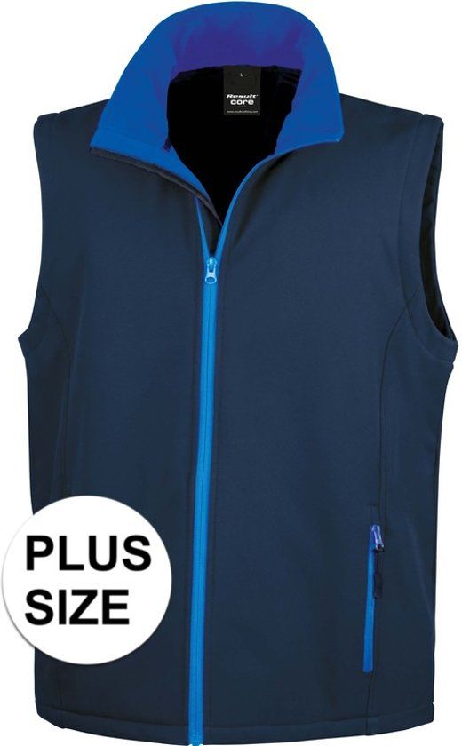 Result Grote maten softshell casual bodywarmer navy blauw voor heren