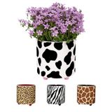 Fisura – Originele bloempot met koeienprint. Keramische bloempot met pootjes voor bloemen, cactus of vetplanten. Decoratief accessoire voor binnen. Afmeting: 13 x 12,5 cm