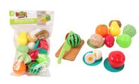 FLYPOP'S Groenten en fruit kras om te snijden - Imitatiespel - 033626 - Veelkleurig - Kunststof - Keuken - Voedsel - Kinderspeelgoed - Dinette - 30 cm x 21 cm - Vanaf 3 jaar