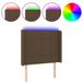 VidaXL Hoofdbord met LED Donkerbruin Polyester Hout 103x16x118/128 cm