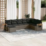 Maison Exclusive - Ensemble de jardin, 8 pièces, avec coussins, gris, en polyrotin
