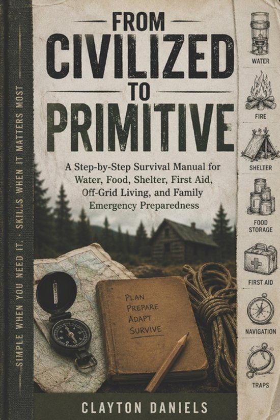 From Libri GmbH From Civilized to Primitive: A Step-by-Step Survival Manual for Water, Food, Shelter, First Aid, Off-Grid Living, and Family Emergency Preparedness Paperback