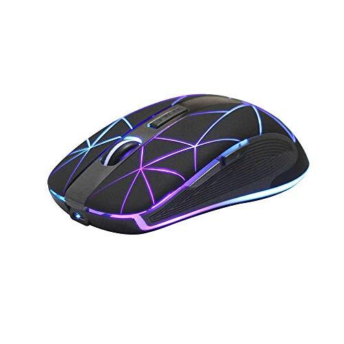 Rii Draadloze muis, 2.4G draadloze muis PC muis laptop muis draadloze optische muis met USB nano-ontvanger, 7 LED verlichte muis voor Windows/Mac/Linux, Office Home, zwart