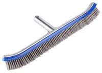 Brosse de piscine avec tête de balai en acier inoxydable 18 pouces