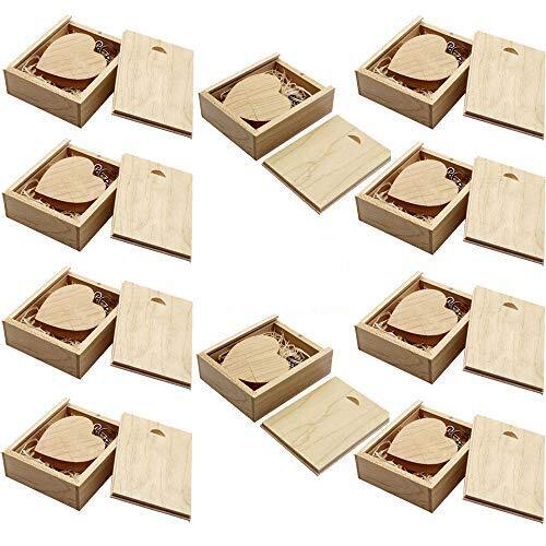 A-Plus A Plus+ 10 Pack 64GB USB Flash Drives Houten Hart USB Memory Stick 64G met Houten Kisten (Gratis logo Graveren)