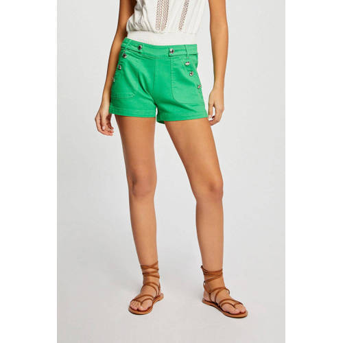 Morgan Morgan high waist regular fit short groen