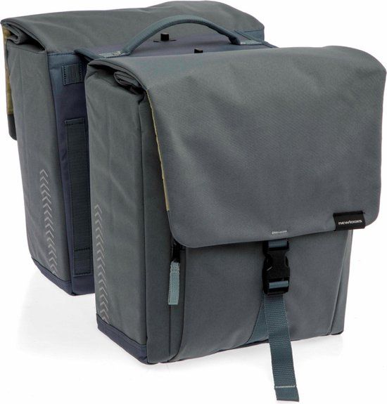 New Looxs Tulum Double Detachable Dubbele Fietstas 32 Liter Grijs/Groen