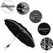Merkloos / Sans marque Holland Connections Paraplu - klapscherm - veiligheidsscherm - stormbestendig - zakparaplu - automatisch open- en sluiten - 105 cm - golfparaplu - 10 versterkte glasvezelribben - 210T nylon - anti-uv reisparaplu - zwart (LED)