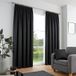 Fusion - Zwarte Gordijnen 168 x 229 cm (b x l) - 100% katoen - 2x panelen - Potloodplooi gordijnen in zwart - Geluiddichte gordijnen en thermische gordijnen voor de slaapkamer - zwarte geplooide