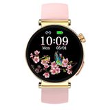 Knauermann NEO 2 (2025) - goud rond - gezondheidshorloge smartwatch - ECG - HRV-functie - BT Bluetooth - slaapapneu - bloeddruk - siliconen band roze, Diameter: 40mm; Dikte: 10,9mm