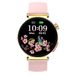 Knauermann NEO 2 (2025) - goud rond - gezondheidshorloge smartwatch - ECG - HRV-functie - BT Bluetooth - slaapapneu - bloeddruk - siliconen band roze, Diameter: 40mm; Dikte: 10,9mm