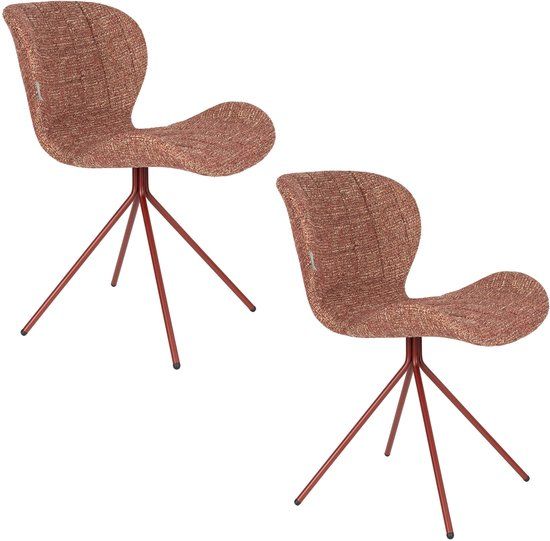 Zuiver OMG Eetkamerstoelen Terra/ Rood - Set van 2