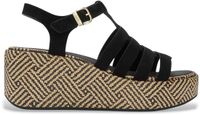 Fitflop Zwart leren Graphic sandalen