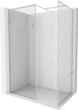 Mexen Kioto-F paroi de douche Walk-in avec cadre 120 x 105 cm, transparent 8 mm, nickel brossé