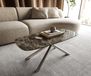 Sarity Table basse Edge bateau 100x50 cm céramique Emperador Extra Lucidato brun foncé Sarity acier inoxydable brossé