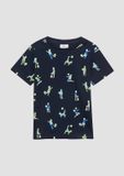 s.Oliver T-shirt navy met dierenprint voor kinderen