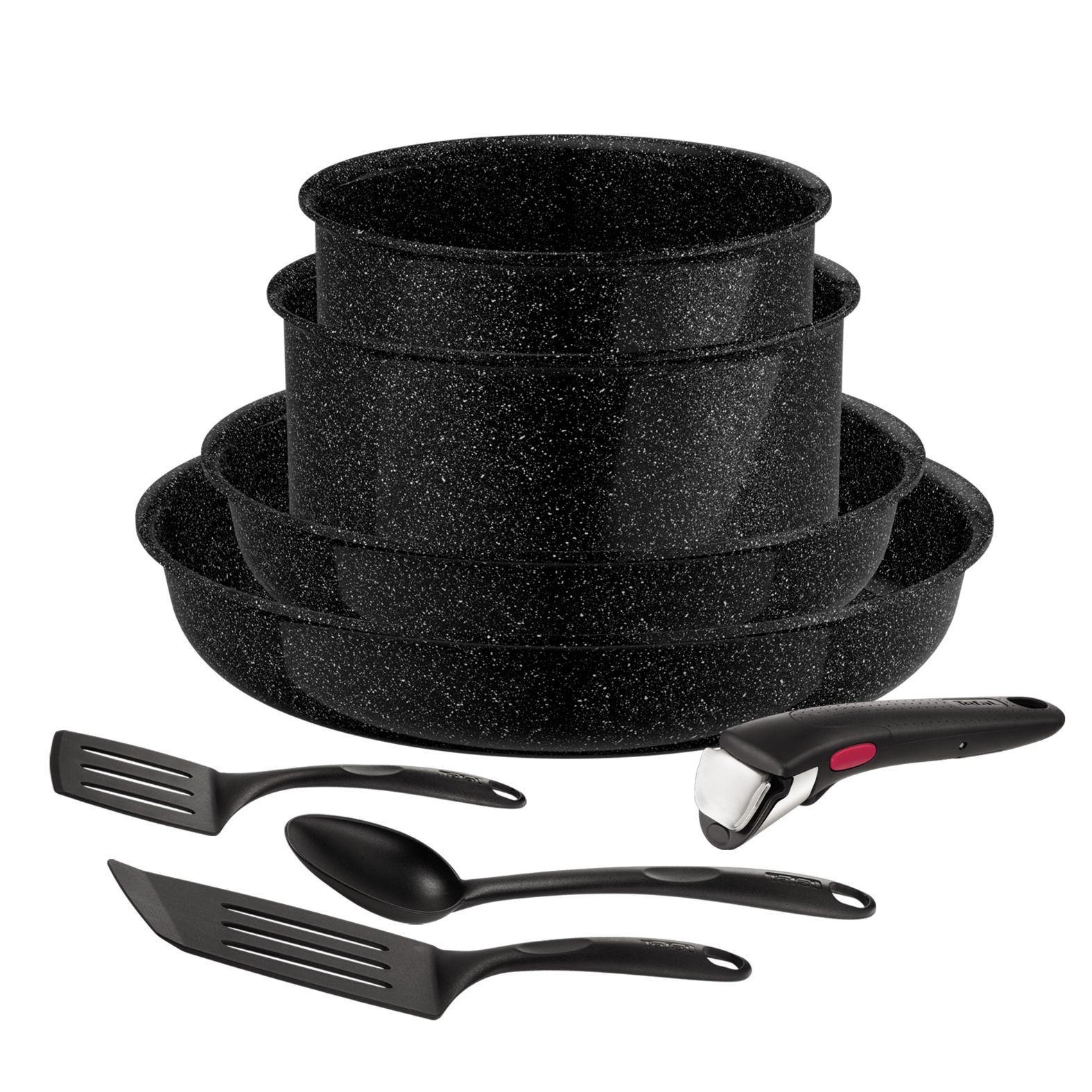 Tefal Ingenio Intens'Ceram Keramische pannenset 8-delig - Inductie - Zwart