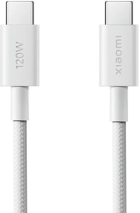 Xiaomi 6A Gevlochten USB-C naar USB-C Kabel - 1 meter - Wit