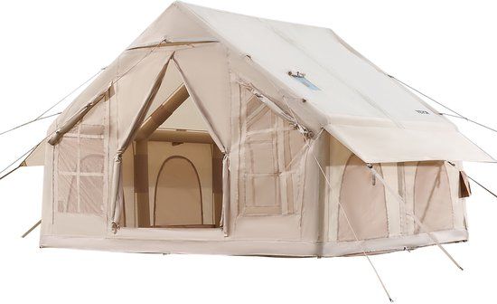 Vevor Opblaasbare Kampeertent 4-6 Persoons Glamping Tent met Pomp 3x3x2.3m