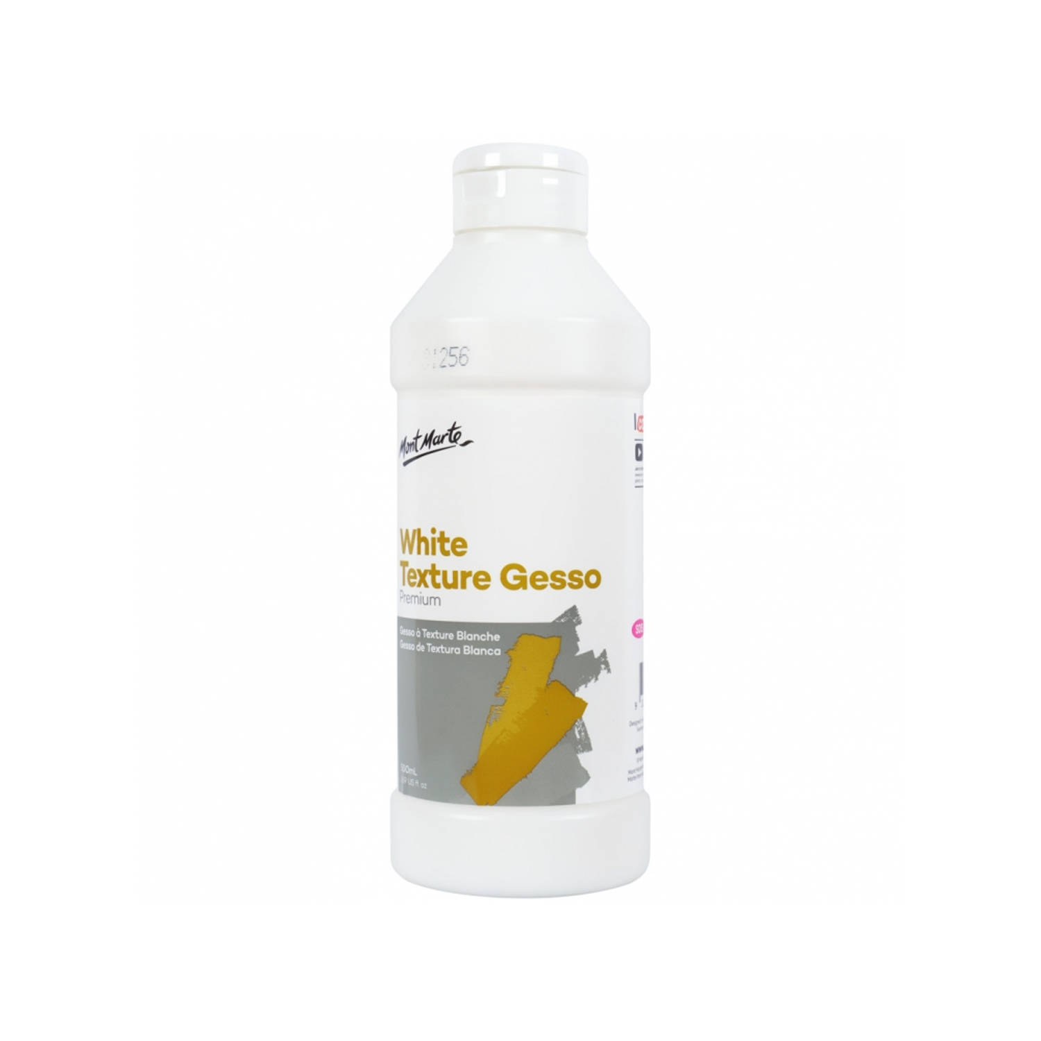 Mont Marte mont marte® witte textuur gesso 500 ml - waterbasis schilder primer