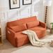 OKWISH Canapé-lit 165 X 92 X 82 Cm - 2 En 1 Pliable Pour Petits Espaces - Avec Coussins Lombaires Et Poches Latérales - Tissu Corduroy - Orange