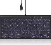 Perixx PERIBOARD-429 DE kabelgebunden USB Mini Tastatur mit Hintergrundbeleuchtung - Tastatur - Touchpen - QWERTZ