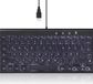 Perixx PERIBOARD-429 DE kabelgebunden USB Mini Tastatur mit Hintergrundbeleuchtung - Tastatur - Touchpen - QWERTZ