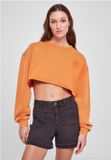 Urban Classics Cropped Flower Embroidery Terry Crewneck Oranje 5XL
