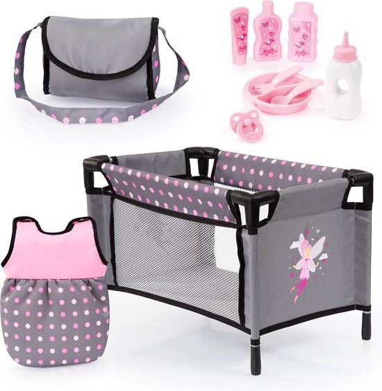 Twin Bayer Design Babypop Care Set 11 in 1 - Grijs met Fee