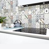 Ambiance Sticker Zelfklevende tegelmuurstickers voor keuken en badkamer - 30 authentieke Ariatino cementtegelstickers - 30 stickers 20x20cm