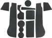 Tapis en caoutchouc Set console centrale & sous-verres - Antidérapant - Pour Golf 8 MK8 2020-2024 - Noir - 10 Pièces