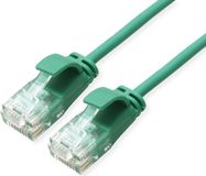 Roline UTP Data Center Patchkabel Cat.6A (Class EA), LSOH, extra dun, groen, 0,15 m