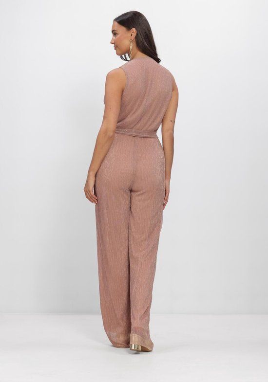 Freebird F-jer-plisse-lurex-26-2 Jumpsuits Dames - Zand - Maat L