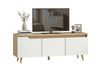 HOMCOM Meuble TV pour salon avec 3 portes pour télévision de 55 pouces, style moderne, 120x35x45,5 cm, chêne et blanc