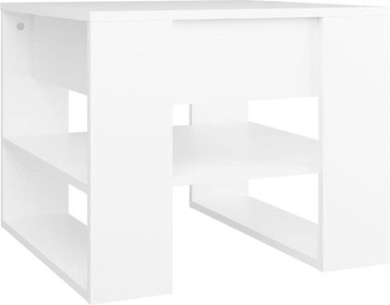 vidaXL Salontafel 55,5x55x45 cm bewerkt hout wit