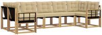 vidaXL Buiten bankenset 7 st Wit en Beige
