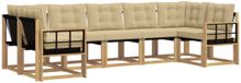 vidaXL Ensemble de canapé d'extérieur 7 pièces blanc et beige